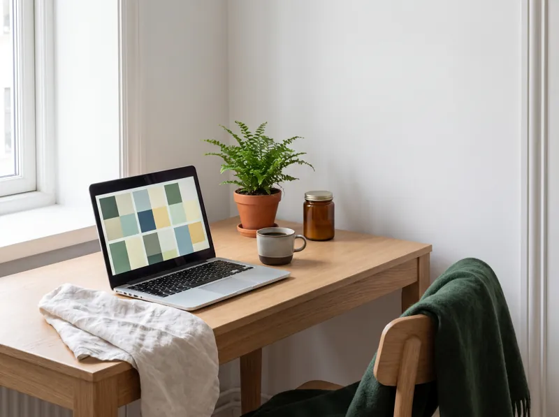 Laptop med ett kalkylark på ett ljust skrivbord